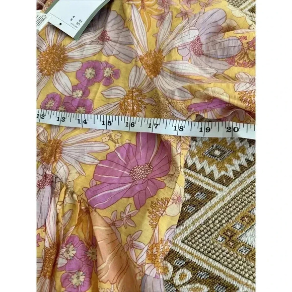 NWT Floral Babydoll Women’s Size S H&M Puff Sleeves V Neck Oversized Pink Yellow - Picture 9 of 13